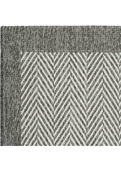 Smart 2002 Gri Kilim Halı Makinede Yıkanabilir İnce Kaymaz Taban Halı Dokuma Yazlık Balkon Kilimi