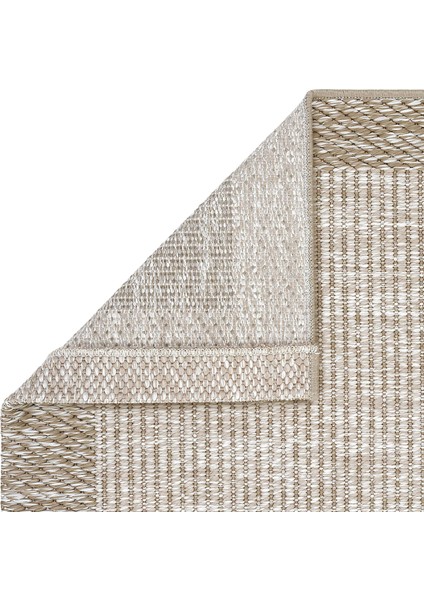 Smart 2003 Bej Kilim Halı Makinede Yıkanabilir İnce Kaymaz Taban Halı Dokuma Yazlık Balkon Kilimi