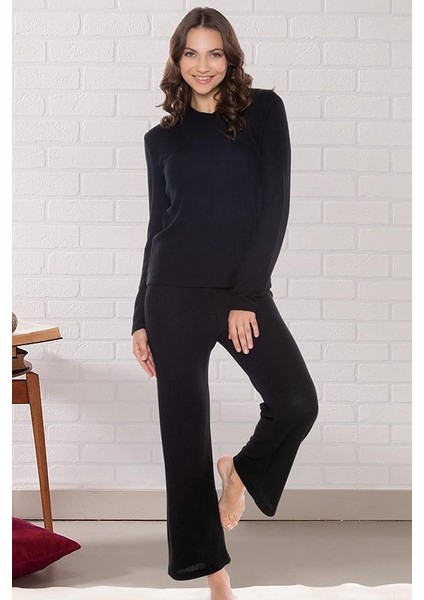 Uzun Kol Fitilli Pijama Takımı Ev Giyim Dowry 09-179 modelleri