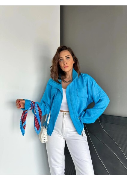 Qimene Kadın Iri Cepli Beli Büzgülü Bol Yakalı Düz Oversize Mont modelleri
