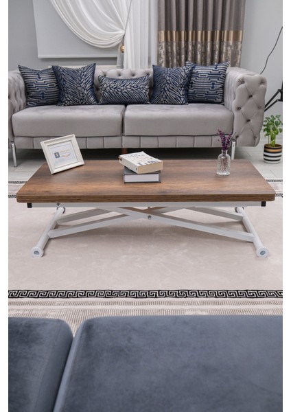 Home Üst Tabla Mdf Barok Ceviz Oval Köşe Alt Ayak Beyaz fiyatları