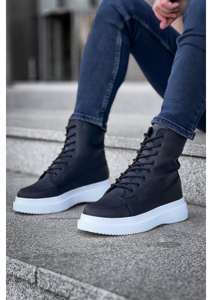 KB-0991 Kuback Siyah Cilt Yüksek Taban Bağcıklı Postal Bot modelleri