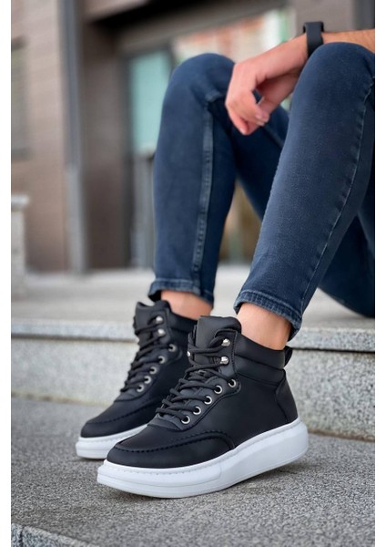 KB-0994 Kuback Siyah Cilt Yüksek Taban Erkek Bilek Bot modelleri