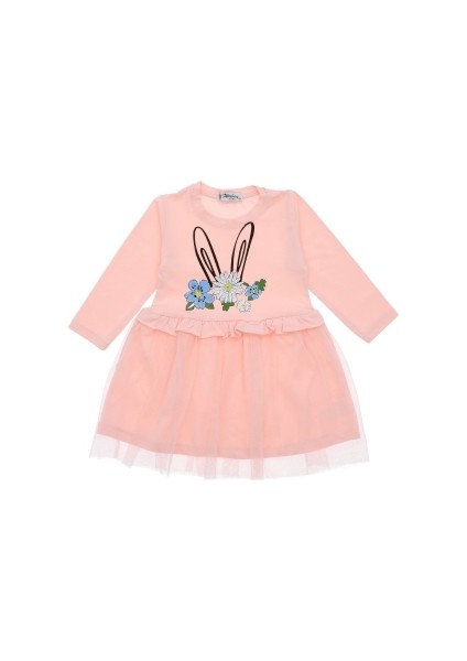 Kız Çocuk Elbise Çiçekli Taşlı