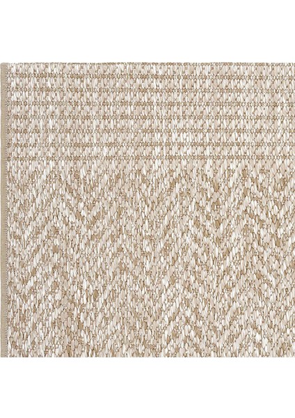 Smart 2005 Bej Kilim Halı Makinede Yıkanabilir İnce Kaymaz Taban Halı Dokuma Yazlık Balkon Kilimi