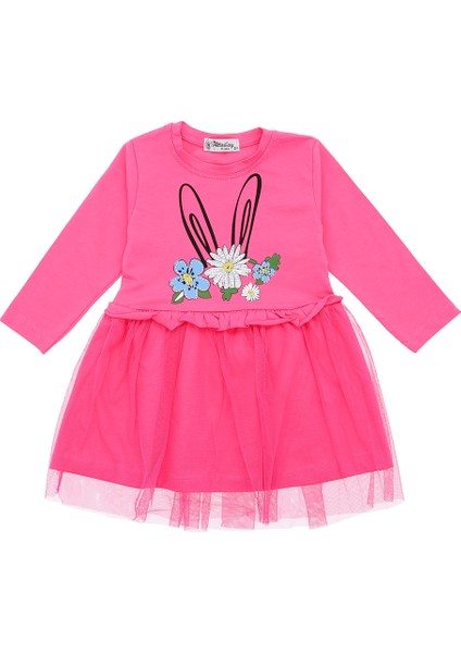 Kız Çocuk Elbise Çiçekli Taşlı