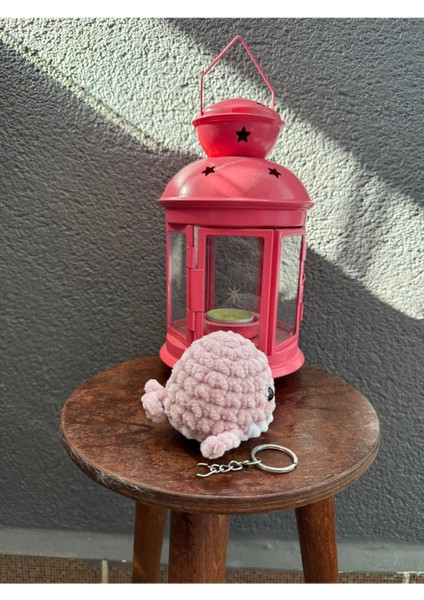 El Yapımı Örgü Pembe Balina Anahtarlık - Amigurumi Anahtarlık