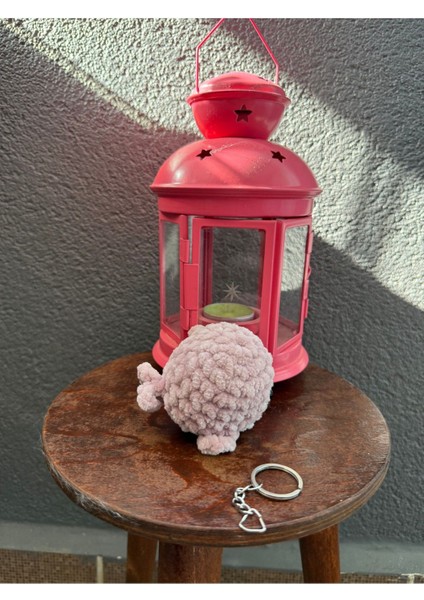 El Yapımı Örgü Pembe Balina Anahtarlık - Amigurumi Anahtarlık