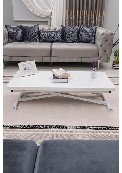 Home Üst Tabla Mdf Beyaz Oval Köşe Alt Ayak Beyaz