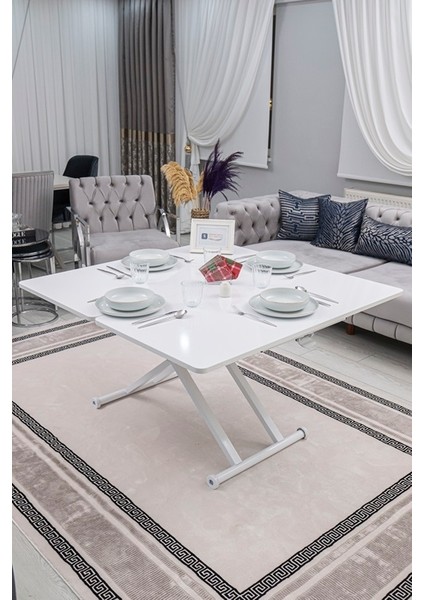 Home Üst Tabla Mdf Beyaz Oval Köşe Alt Ayak Beyaz