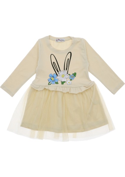 Kız Çocuk Elbise Çiçekli Taşlı