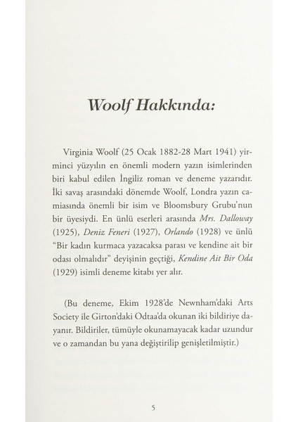 Kendine Ait Bir Oda - Virginia Woolf