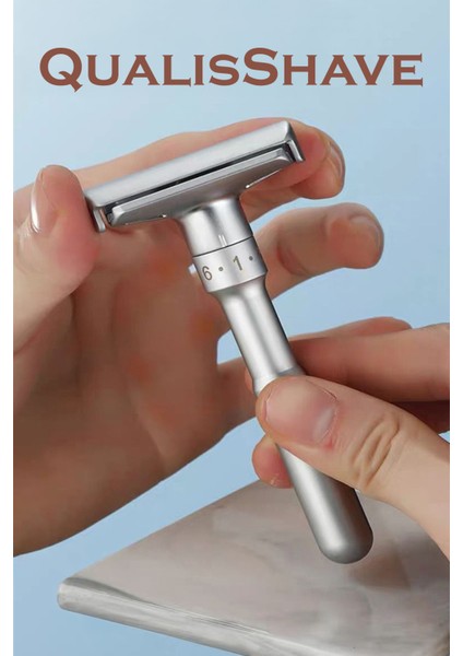 Shave Q7 Full Metal Manuel Tıraş Makinesi + U3 Full Metal Ustura + 20'li Platinum Yaprak Jilet