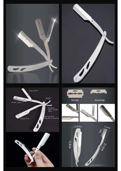 Shave Q7 Full Metal Manuel Tıraş Makinesi + U3 Full Metal Ustura + 20'li Platinum Yaprak Jilet