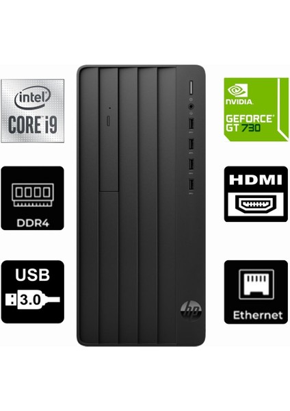 Protower 290 G9 Intel I9-12900K 6B2U8EA-864 8gb 2tb Quadro Nvidia GT730 4GB Windows 11 Pro Masaüstü Bilgisayar