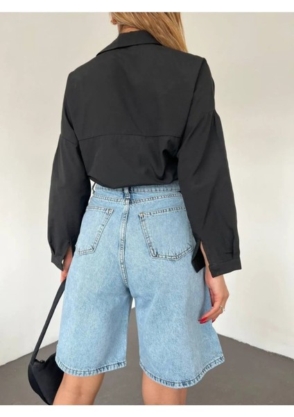 Denim Şort Cepli