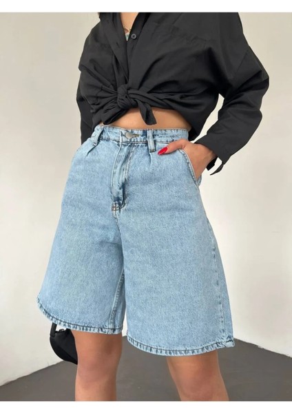 Denim Şort Cepli