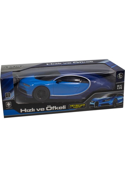 1:14 Uzaktan Kumandalı Bugatti Veyron Mavi Işıklı Şarjlı