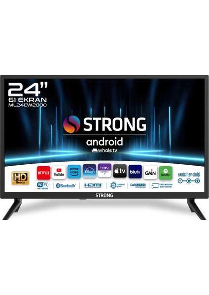 ML24EW2000 24’’ 61 Ekran Uydu Alıcılı HD Ready Whale OS Smart LED TV