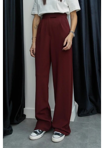 Cırtlı Palazzo Pantolon 1353 - Bordo