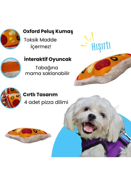 Pizza Şekilli Interaktif Mama Saklamalı Köpek Oyuncağı Ses Çıkaran Köpek Zeka Oyuncağı