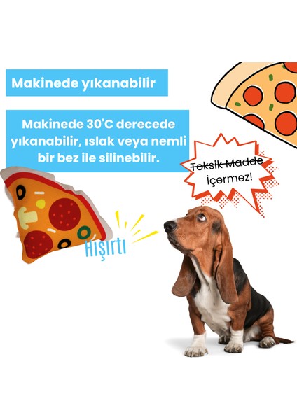 Pizza Şekilli Interaktif Mama Saklamalı Köpek Oyuncağı Ses Çıkaran Köpek Zeka Oyuncağı