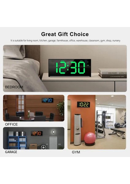 Smouıng 30.48 cm Dijital Duvar Saati, Büyük Ekran ile 13 Rgb Renk Değişimi, LED Alarm Saati ile Uzak