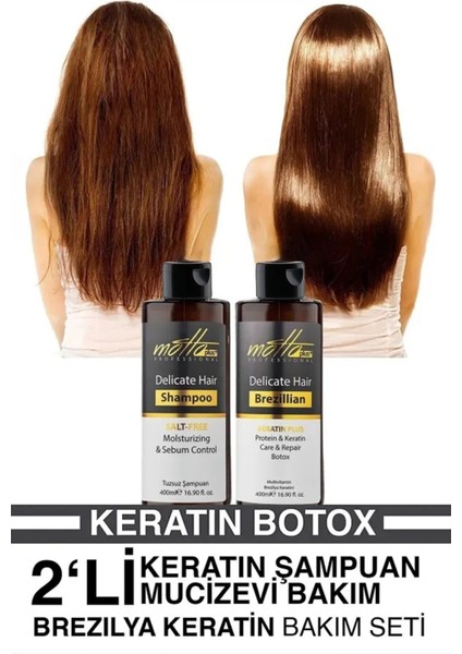 2'li Brezilya Fönü Şampuan+Keratin 400 ml Bakım Seti