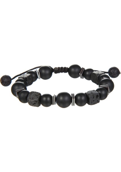 El Yapımı Volkanik Taş Kaymaktaşı Boncuk Bilezik Erkekler Için Retro 10/8mm Elastik Boncuk Çift Bilezik (Yurt Dışından)