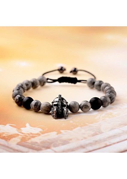 El Yapımı Volkanik Taş Kaymaktaşı Boncuk Bilezik Erkekler Için Retro 10/8mm Elastik Boncuk Çift Bilezik (Yurt Dışından)