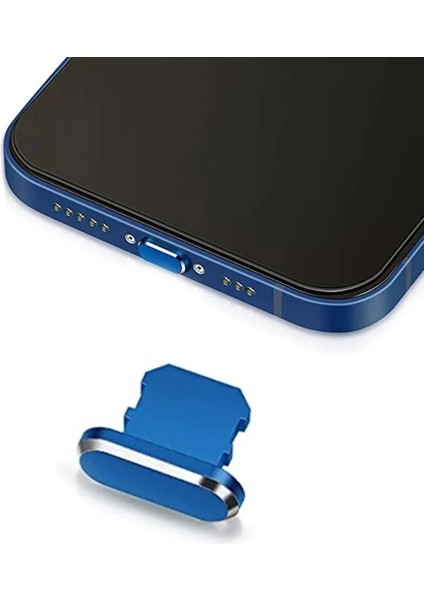 Iphone 14-13-12-11-13PROMAX Toz ve Kir Önleyici Şarj Soketi Koruyucu Tıpa Mavi 1 Adet