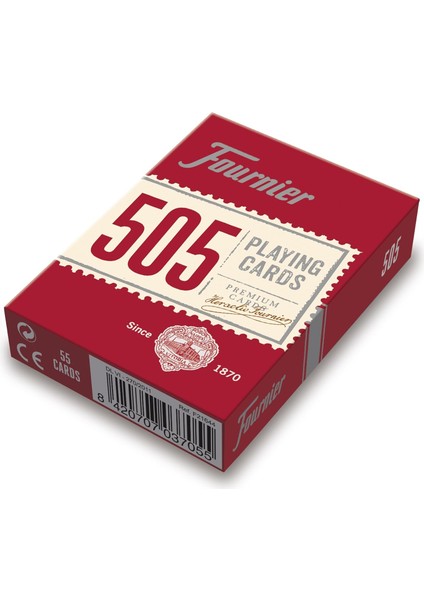 Fournier Poker Oyun Kartları Nº 505, Standard Endeks-Kırmızı
