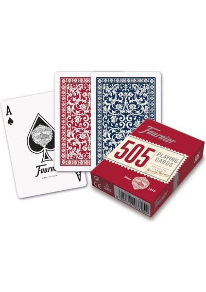 Fournier Poker Oyun Kartları Nº 505, Standard Endeks-Kırmızı modelleri