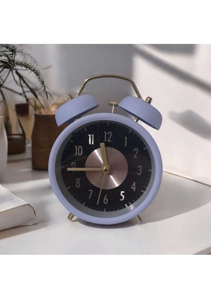 Retro Yüksek Sesli Çift Çanlı Çalar Saat, Büyük Kadranlı, Analog Alarmlı Masa Saati