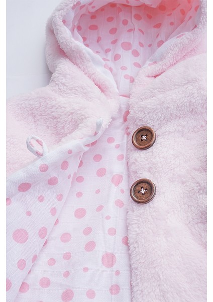 x Ipek Atlaskız Erkek Bebek Kapüşonlu Peluş Ceket