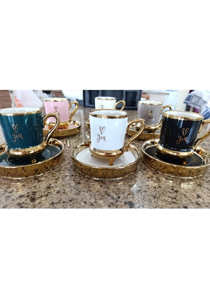 Paçi Noemi Renkli Yaldızlı Kahve Fincanı 6'lı Set. fiyatları