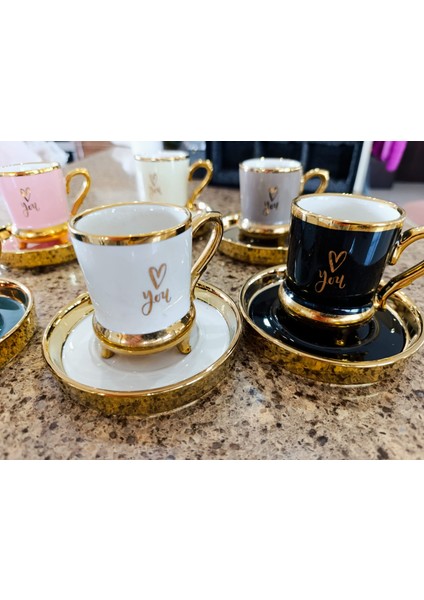 Paçi Noemi Renkli Yaldızlı Kahve Fincanı 6'lı Set. fırsatları