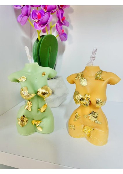 Kadın Vücudu Yaldızlı Dekoratif Kokulu Mum / Decorative Gilded Woman Body Candle fiyatları
