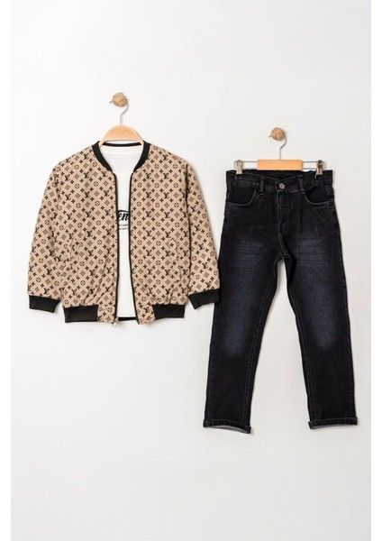 Lv Çift Tafarlı Kapitone Montlu Erkek Çocuk 3 lü takım - Bej fiyatları