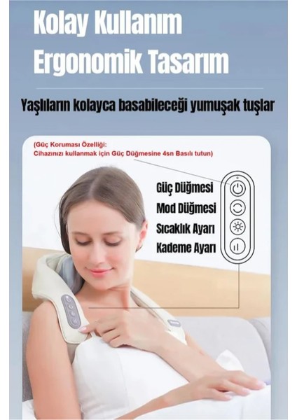 İnsan Eli Hissi Veren Şarjlı Masaj Aleti Ovmalı, Boyun, Sırt Ve Bacak Masaj Cihazı