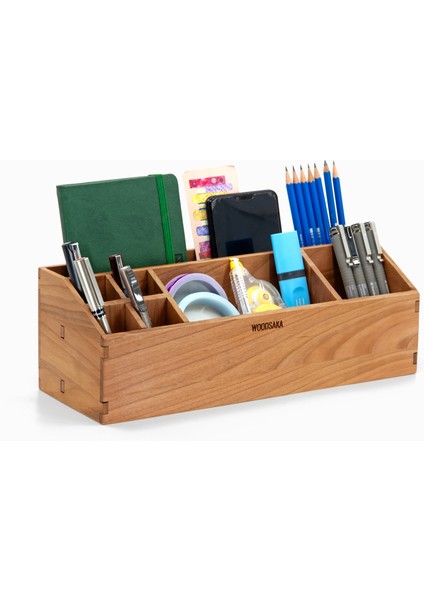 Eğimli Masaüstü Organizer - 7 Bölmeli - Kiraz Ağacından
