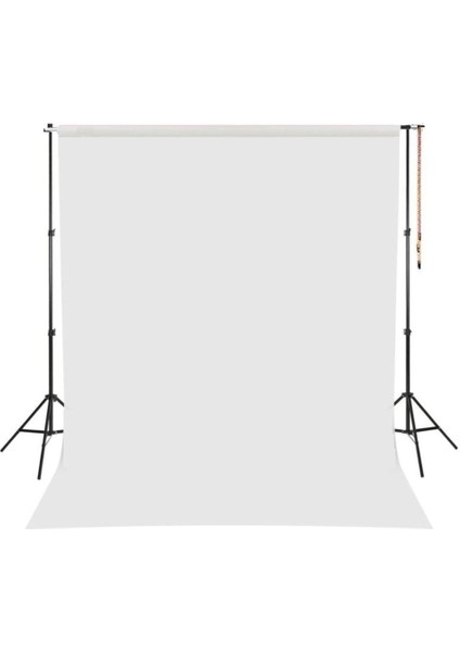 White Screen Beyaz Fon Perde (150X200CM) Ayaklı Makara Zincirli