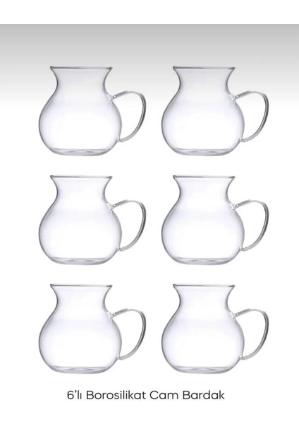 6 Lı Keyfi Ala Borosilikat Çay Bardağı Pinterest Bardak