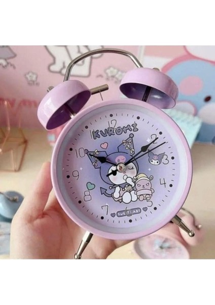 Kuromi Desenli Pilli Nostaljik Çalar Saat Masa Saati