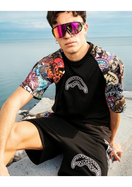 All The Shark Raglan Over T-Shirt, %100 Pamuk, 230 Gr/m² Amerikan Jarse
