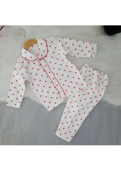 Kalp Baskılı Pijama Takım