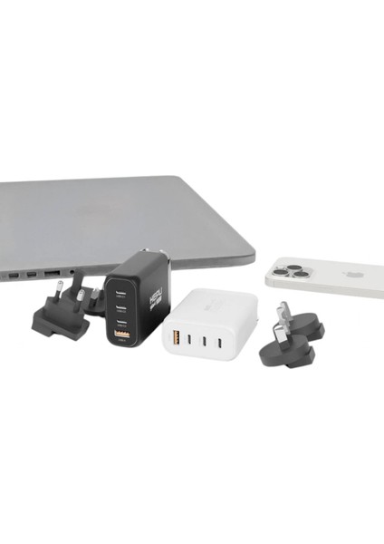 HP-304 100WATT Gan Şarj Adaptörü 4-Port Fast Charger Hızlı Seyehat Adaptörü Universal Pd3.0 Qualcomm Qc4+