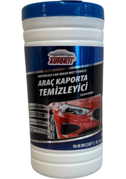 Araç Oto Motorsiklet Kaporta Temizleyici Islak Havlu Plastik Kutu 50' Li