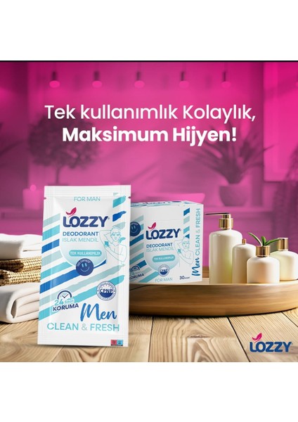 Erkekler Için Deodorant Mendilleri -Okyanus Kokulu - Doğal ve Etkili Vegan Içerikler - Alüminyumsuz - Plastiksiz - Ph Dengeli - Hipoalerjenik - 30'lu Paketi modelleri