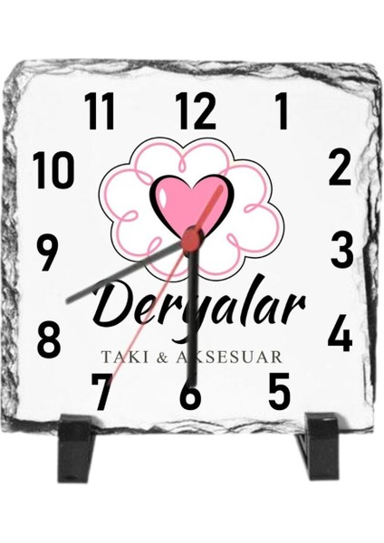 Firmalara Özel Logolu Masa Üstü Taş Saat 20 x 20 cm